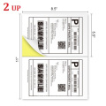 Shipping labels 2 per sheet self-adhesive A4 size sticker paper for laser/inkjet printer
